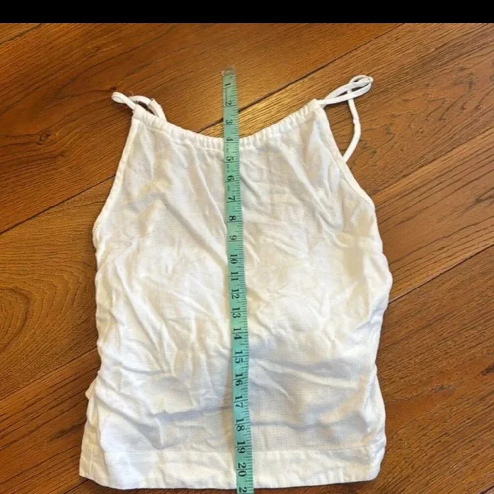 Anthropologie Cloth &‎ Stone white ruched camisole top size M - Picture 7 of 7